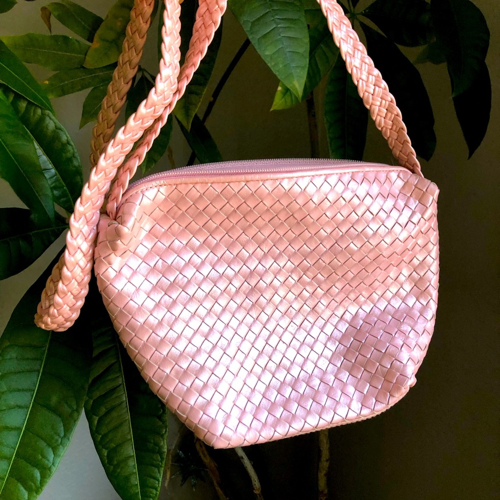 Metallic Pink Woven Bag